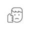 Punch in face line outline icon
