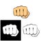 Punch hit shock blow strike fist isolated icon design vector illustration