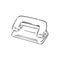Punch hole, sketch. stationery hole punch, vector sketch illustration