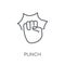 Punch linear icon. Modern outline Punch logo concept on white ba