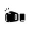 punch violence glyph icon vector illustration