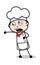 Punching Action - Cartoon Waiter Male Chef Vector Illustration
