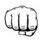 Punching hand with clenched fist vector illustration