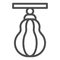 Punching heavy bag line and solid icon. Attribute for boxing on gym circuit symbol, outline style pictogram on white