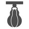 Punching heavy bag line and solid icon. Attribute for boxing on gym circuit symbol, outline style pictogram on white