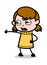 Punching - Retro Cartoon Girl Teen Vector Illustration
