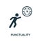 Punctuality icon. Monochrome sign from work ethic collection. Creative Punctuality icon illustration for web design