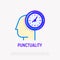 Punctuality, time management thin line icon