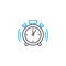 Punctuality vector thin line stroke icon. Punctuality outline illustration, linear sign, symbol concept.
