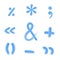 Punctuation marks and signs of arithmetic operations icons