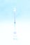 Punctured syringe in a bottle to put a vaccine on blue background