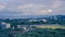 Pune aerial landscape view with green skyline city, Maharashtra, India