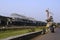 Pune, India - 06 December 2022, Construction of Pune metro bridge for Pune Metro Rail Project, erection of steel segments