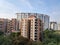 Pune, India - Nov 25 2021: Office and residential buildings in the evening at Pune India, Cityscape with modern apartment