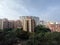 Pune, India - Nov 25 2021: Office and residential buildings in the evening at Pune India, Cityscape with modern apartment