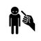 Punishment gesture black glyph icon