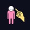 Punishment gesture RGB color icon for dark theme