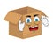 Punk cartoon illustration of cardboard box