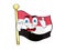 Punk cartoon illustration of Yemen flag