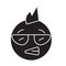 Punk emoji black vector concept icon. Punk emoji flat illustration, sign