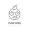 Punk emoji vector line icon, linear concept, outline sign, symbol
