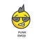 Punk emoji vector line icon, sign, illustration on background, editable strokes