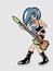 Punk girl playing bass