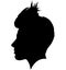 Punk, punk hairstyle for a woman. Iroquois haircut on a woman profile picture vector illustration realistic silhouette