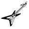 Punk rock collection. Electric guitar monochrome icon, star-shaped stealth rock guitar. Vector illustration on white