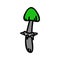 Punk rock destroying angel fungi mushroom vector illustration. Simple alternative sticker clipart. Kids emo rocker cute