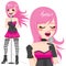 Punk Rock Pink Haired Singer