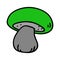 Punk rock satans bolette mushroom vector illustration. Simple alternative sticker clipart. Kids emo rocker cute hand