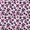 Punk seamless pattern with grunge bold painted funky skulls.