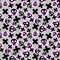 Punk seamless pattern with grunge bold painted funky skulls.