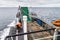 PUNTA ARENAS, CHILE - MARCH 4, 2015: Ferry heading to Penguin colony on Isla Magdalena island in Magellan Strait, Chi