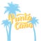 Punta Cana lettering shirt print with palms. Trendy handwritten text for postcard, souvenir design.