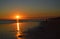 Punta Candor Beach at sunset in Rota, Costa de la Luz, Cadiz, Spain