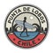 Punta de Lobos, Chile - surfer sticker, stamp or sign design
