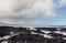 Punta del Hidalgo, Tenerife, Espania - October 27, 2018: Panorama of the rocky beach of Punta de Hidalgo and the waves breaking at