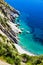 The Punta Nera beach in summer on the Elba island in Italy