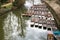 Punting boats moored up by Magdelan bridge