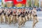 Pupils of the center of patriotic education of Sergey Plotnikov. `Russia Loyal Sons` in the procession of the square. Text in Ru