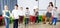 Pupils with teacher training dance movements