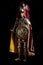 Pupo Cladinoro, Sicilian Puppet on Black Background â€“ Traditional Souvenir `Opera dei Pupi`