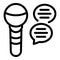 Puppet theater microphone icon outline vector. Doll child