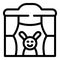 Puppet theater at school icon outline vector. Theatre show