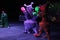 Puppet theatre performs a funny boxing match