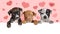 Puppies Over Valentines Day Heart Web Banner