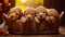 Puppies sitting in a basket. cute adorable pets puppies. Animal care. Love and friendship