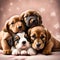 Puppies sleeping together - ai generated image